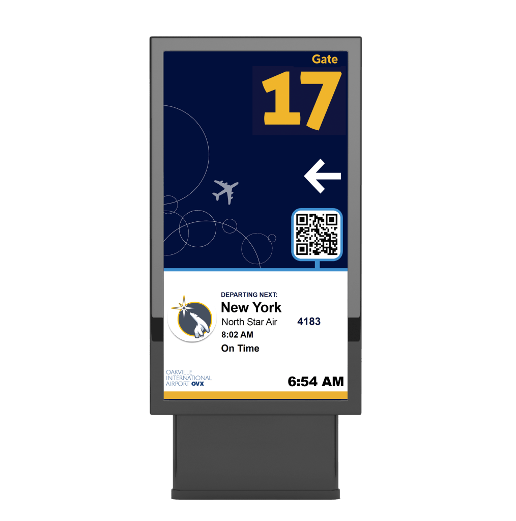 Departure kiosk screen